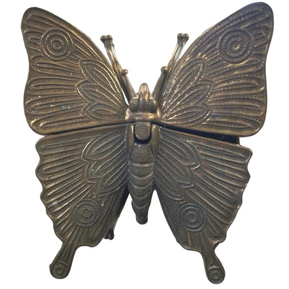 Art Nouveau Butterfly Ashtray 1970s BoHo OMBRA - Picture 1 of 10